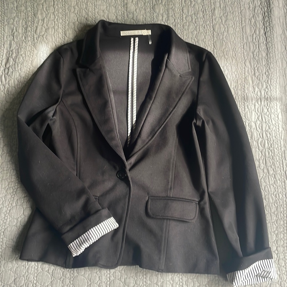 Black Blazer with Pin Stripes
